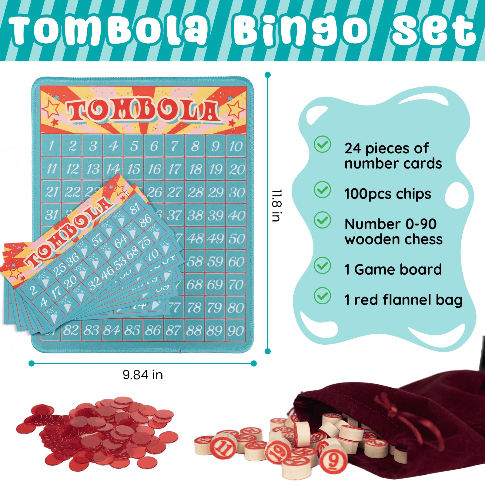 Extguds Tombola cards blue for quick marking in parties.