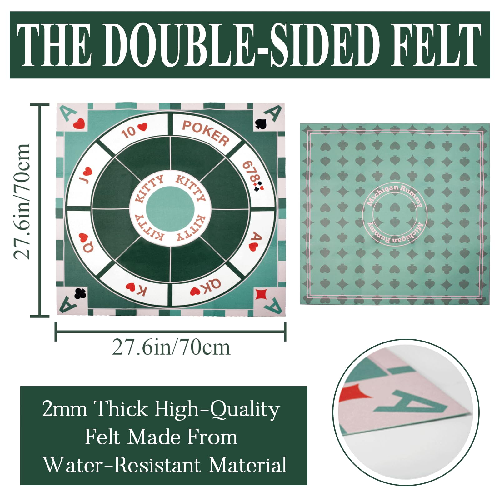 Extguds Tripoley casino-style mat folded for compact travel.