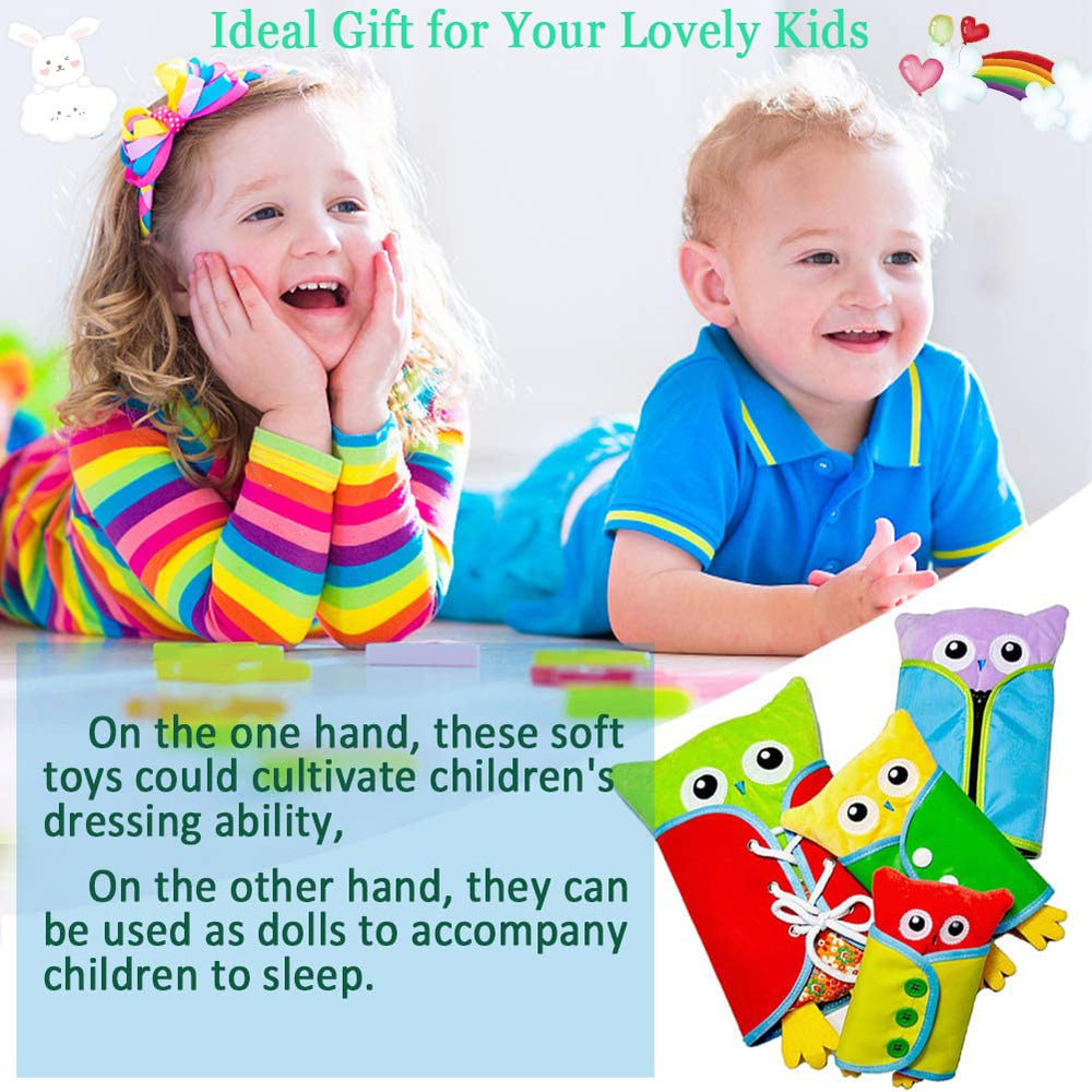 Extpro Owl Dress Doll soft, washable fabric stays cozy after playtime.