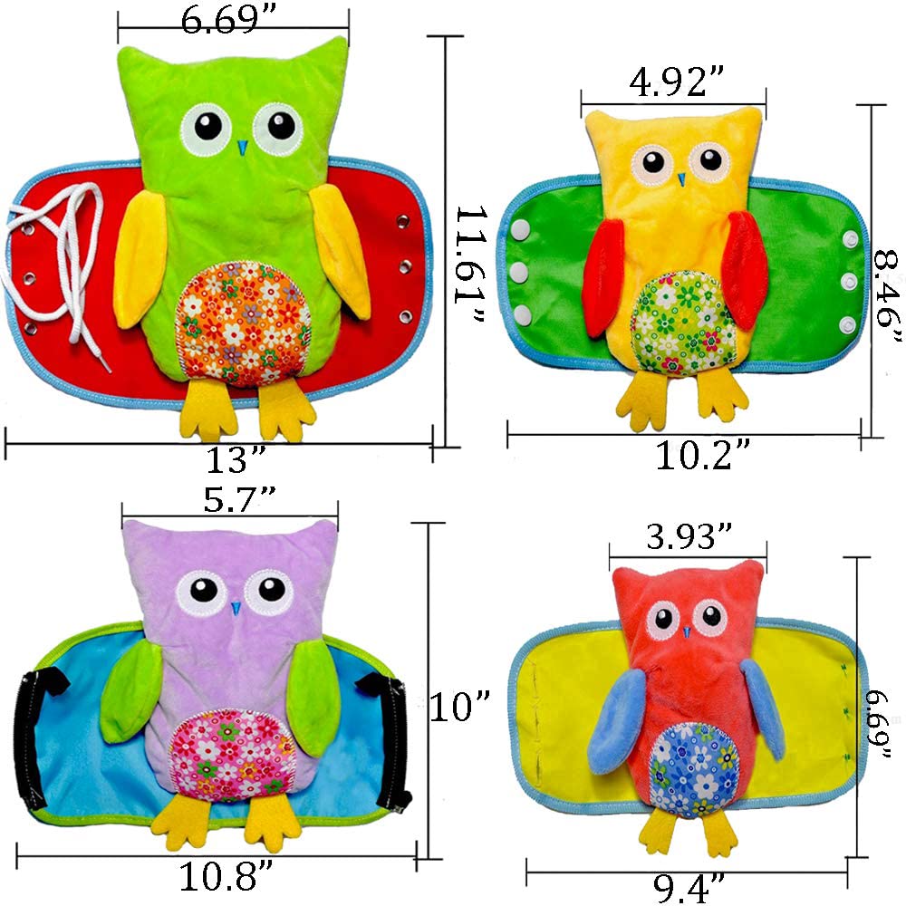 Extpro Owl Dress Doll zip encourages hand-eye coordination during dress play.