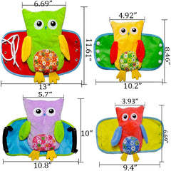 Extpro Owl Dress Doll zip encourages hand-eye coordination during dress play.