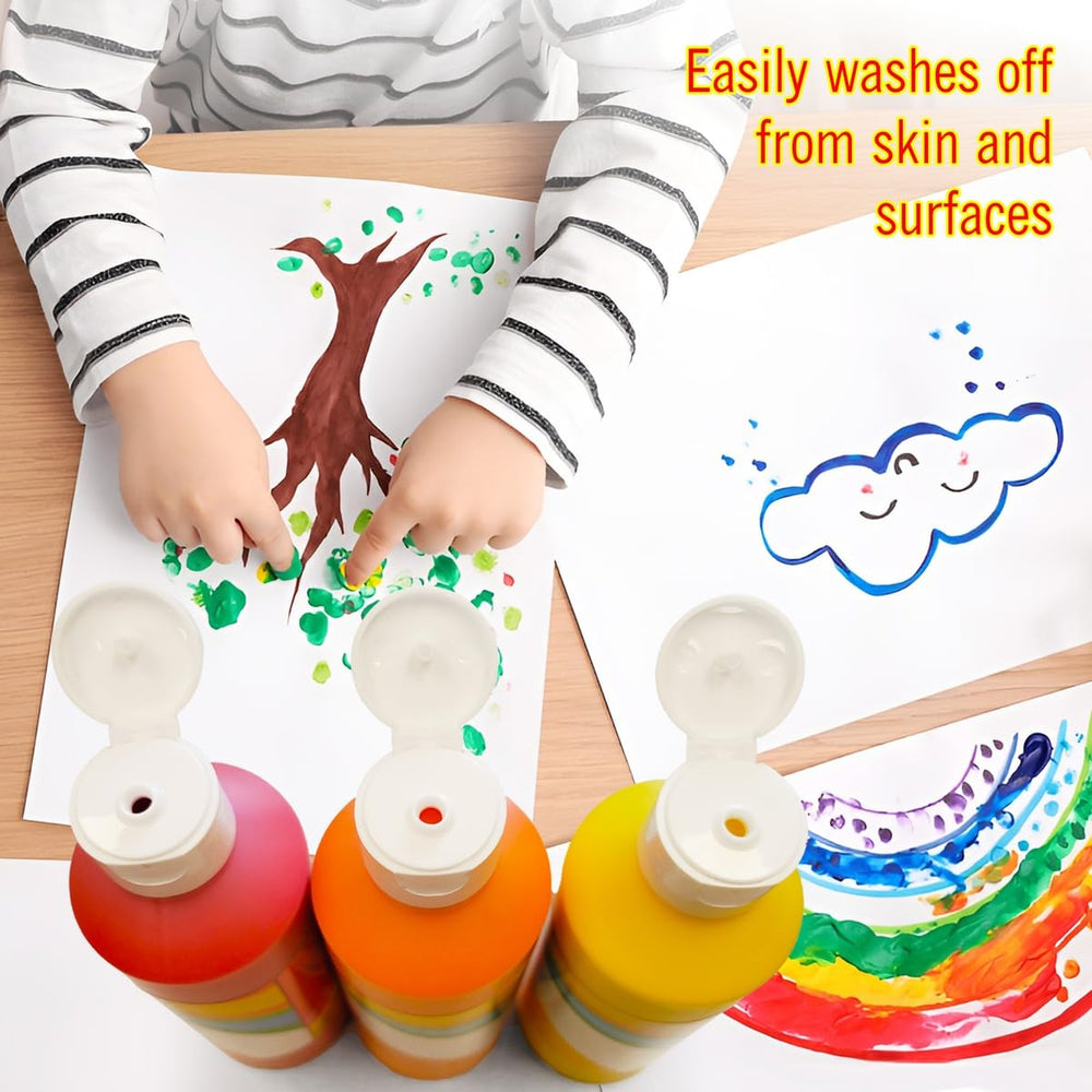 EXTRIC washable paint cleans from skin and fabrics with soap and water.