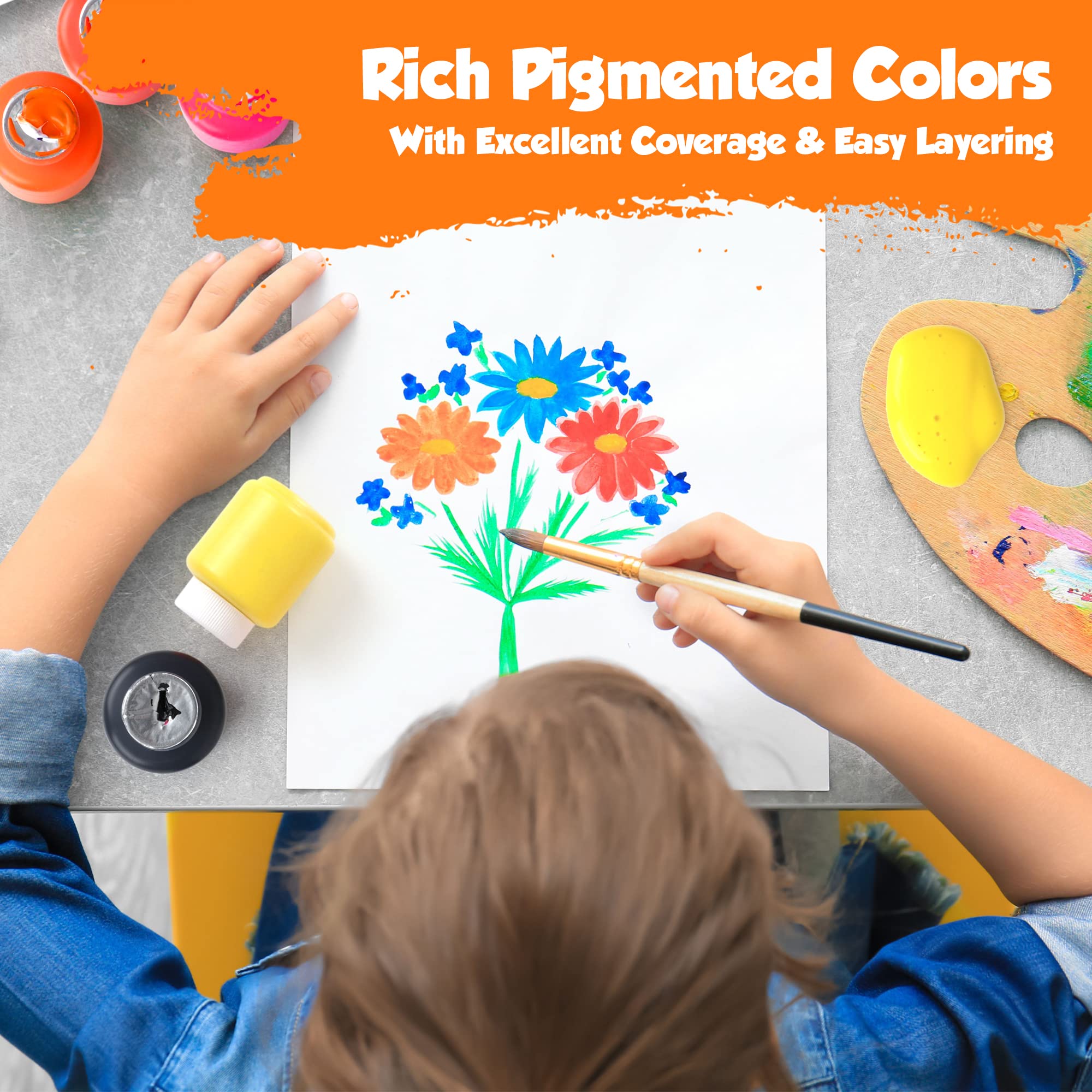 Non-toxic, water-based EXTRIC Washable Paint formula for safe play