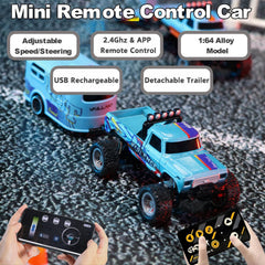 EXVQMU Mini RC Car rear taillights enhance realism during quick accelerations.