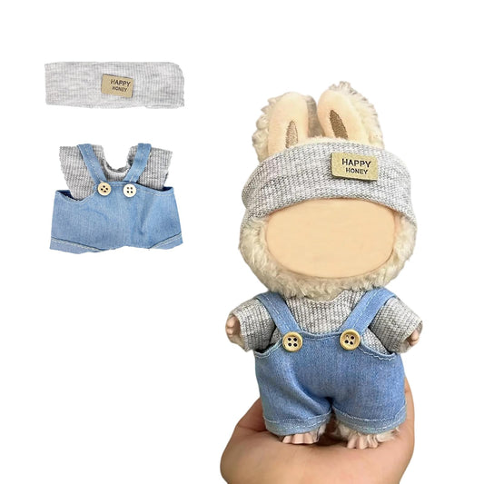 Eyancotoi Style5 hat completing a cute 17 cm doll outfit for a secure fit.