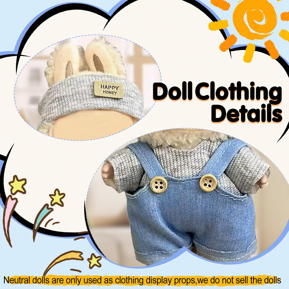 Eyancotoi Style5 suspenders finalize a playful 17 cm doll ensemble.