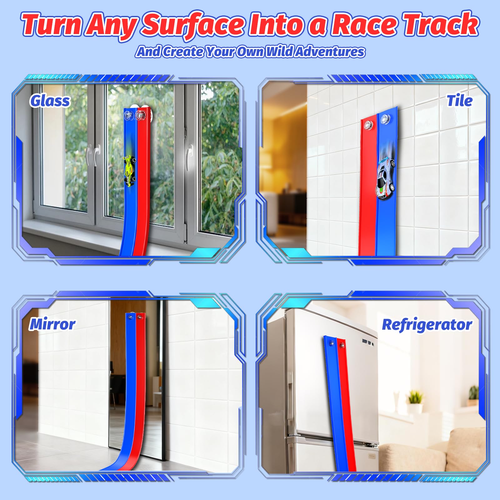 EYEFEAT strong suction cups grip smooth surfaces for stable racing