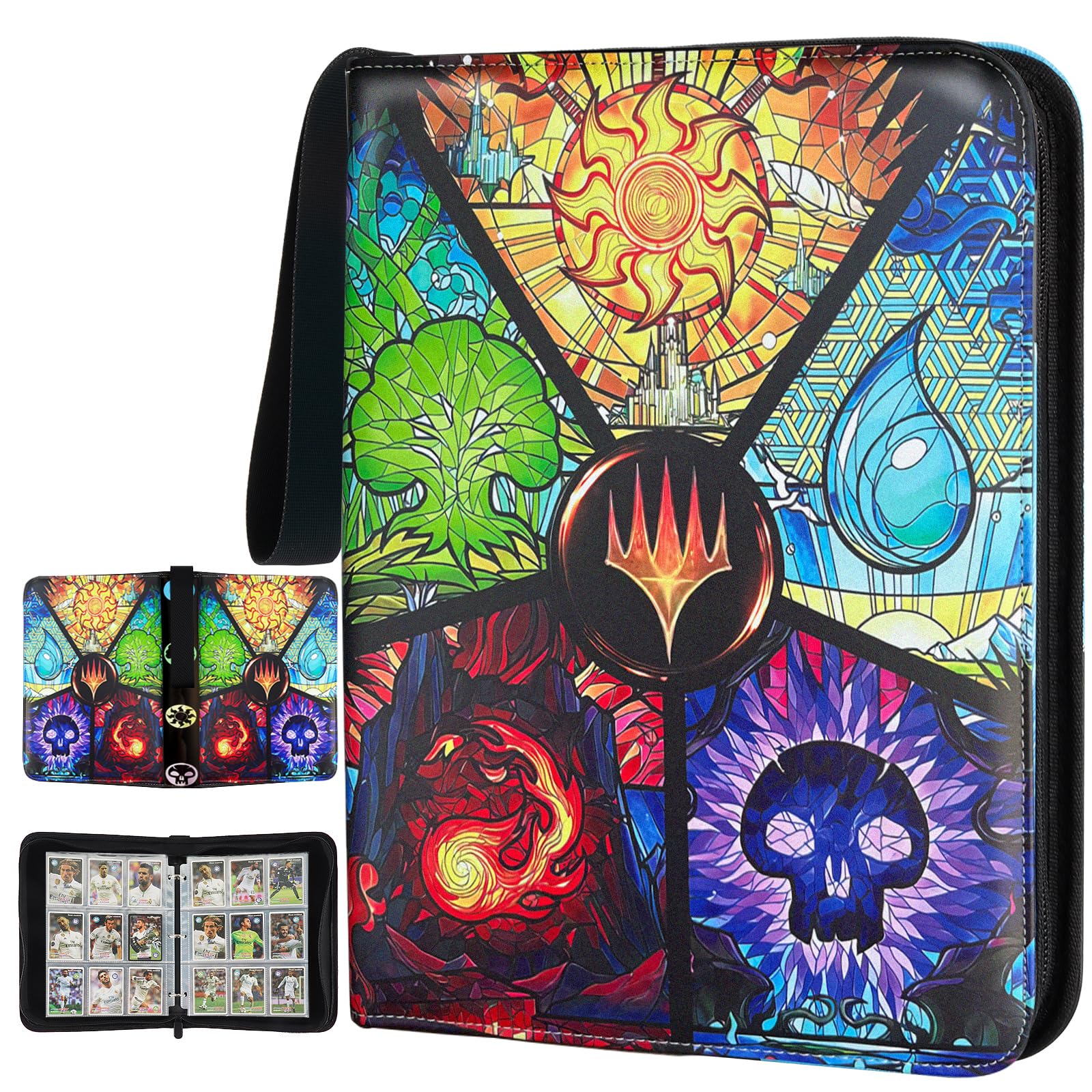 EYEGLEAM card binder with nine-pocket page and zipper for easy access