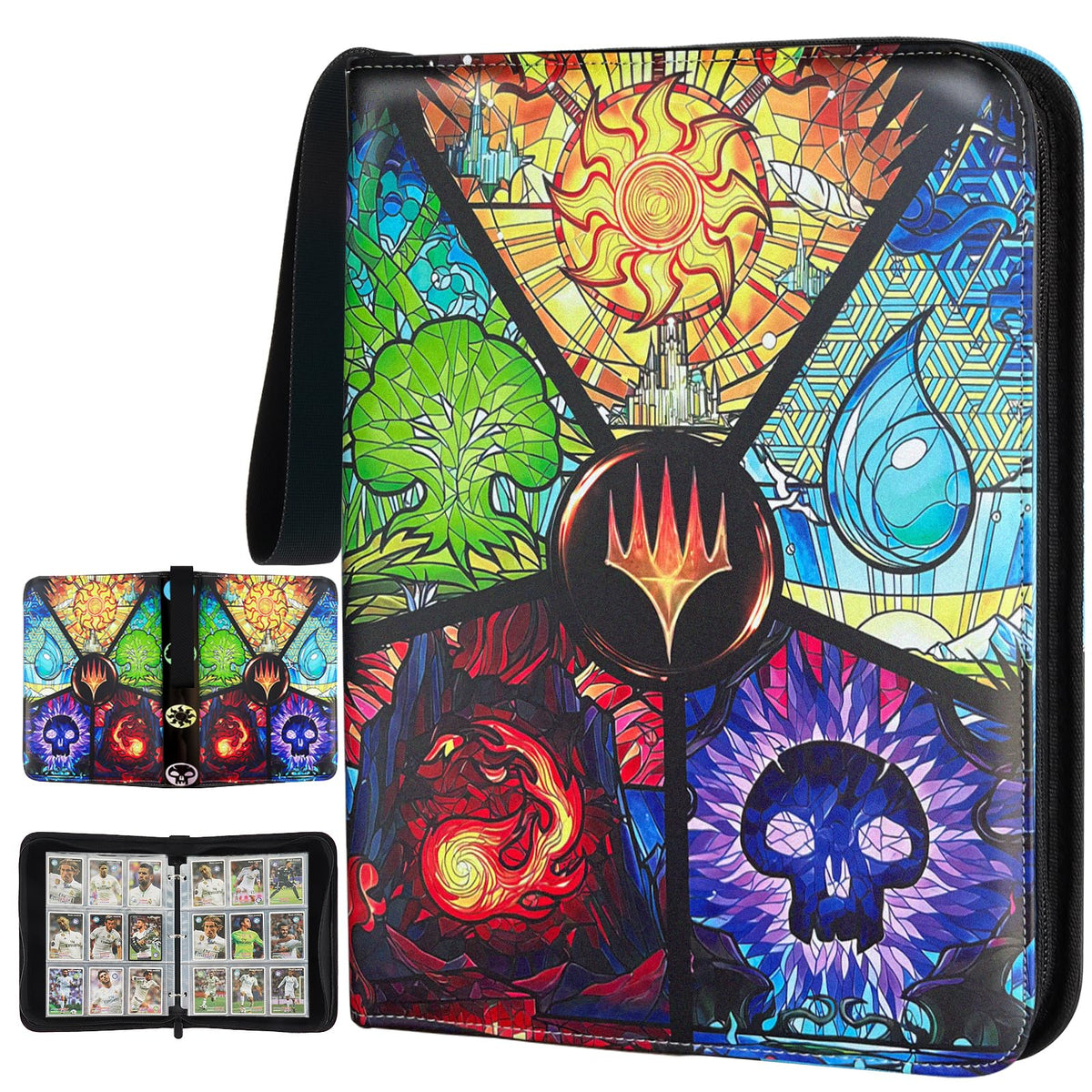 EYEGLEAM card binder with nine-pocket page and zipper for easy access