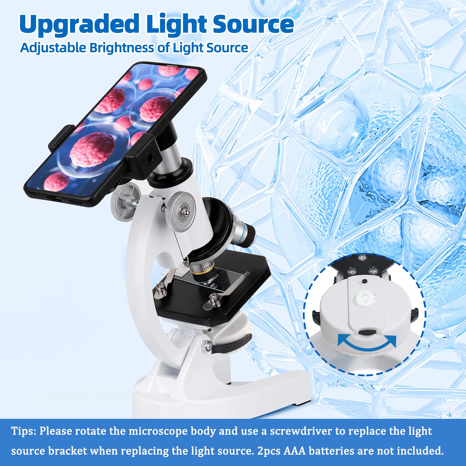 eyemocsin microscope wide-field eyepieces provide broad, bright views