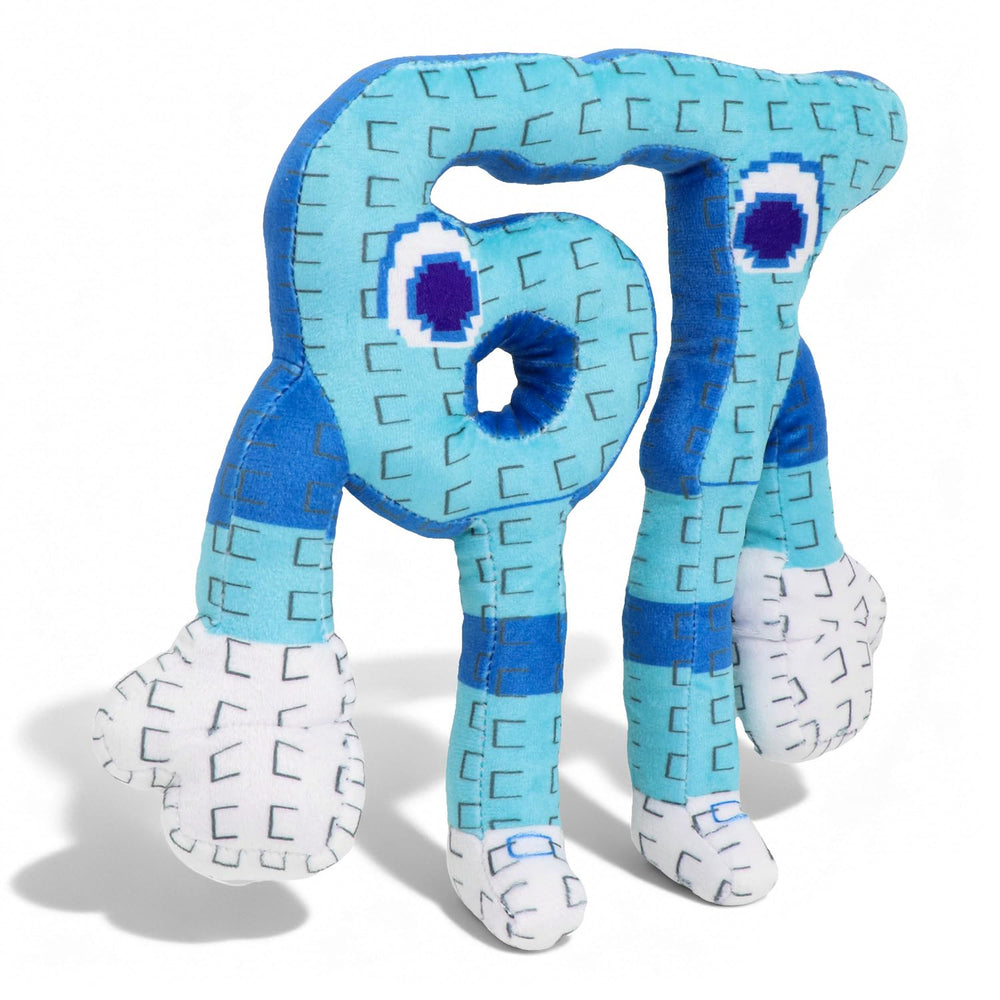 EYJVAF 67 plush toy in blue pixel style, 10-inch size for cuddling and display.