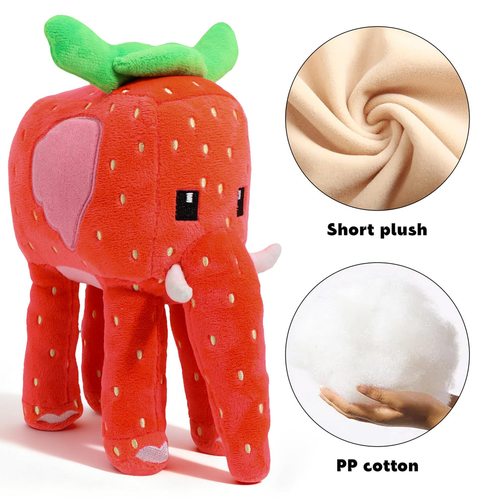 EYJVAF strawberry elephant with detailed embroidery accents