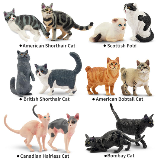EYSCOTA American Bobtail cat figurine with realistic detail for stories.