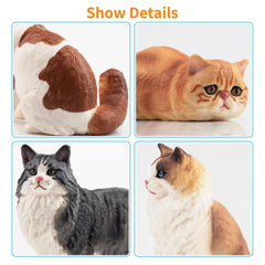 EYSCOTA cat figurines feature detailed textures for lifelike pretend play.