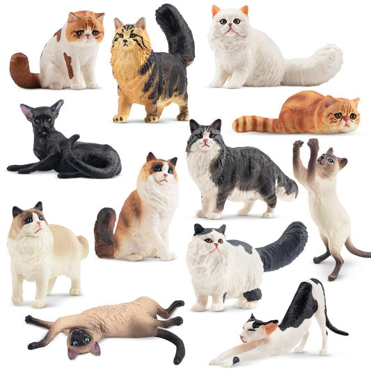 EYSCOTA cat figurines show a variety of breeds for display and imaginative play.
