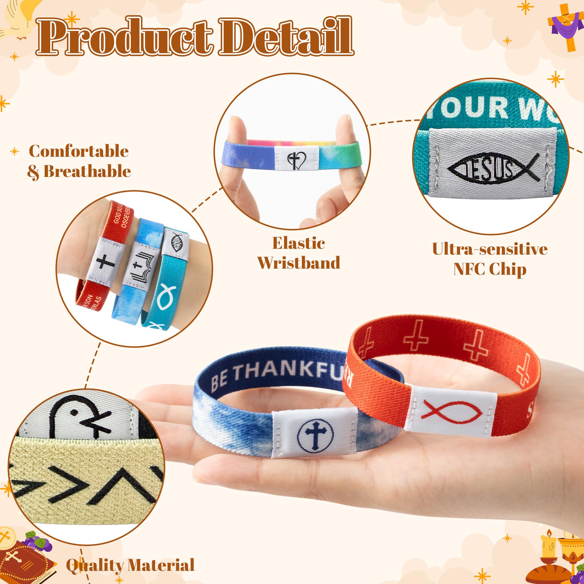 EYxsaxenk NFC Bible Verse Bracelet Blue Skies for calming, mindful reminders.