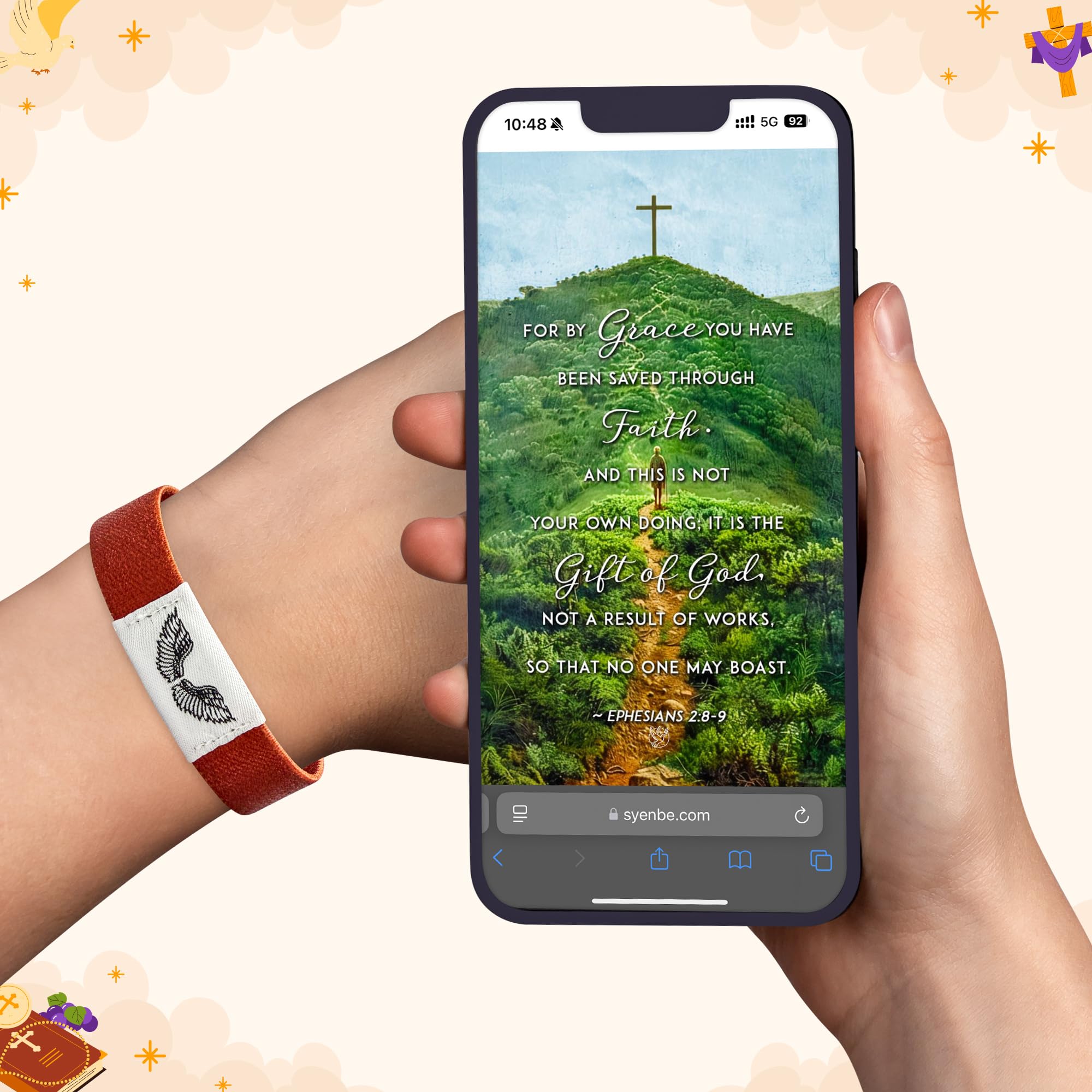 EYxsaxenk NFC Bible Verse Bracelet Verse On Bracelet for easy verse access via tap.