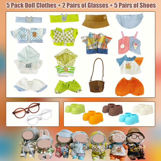 Ezcora 17cm doll hats and glasses complete the look and style
