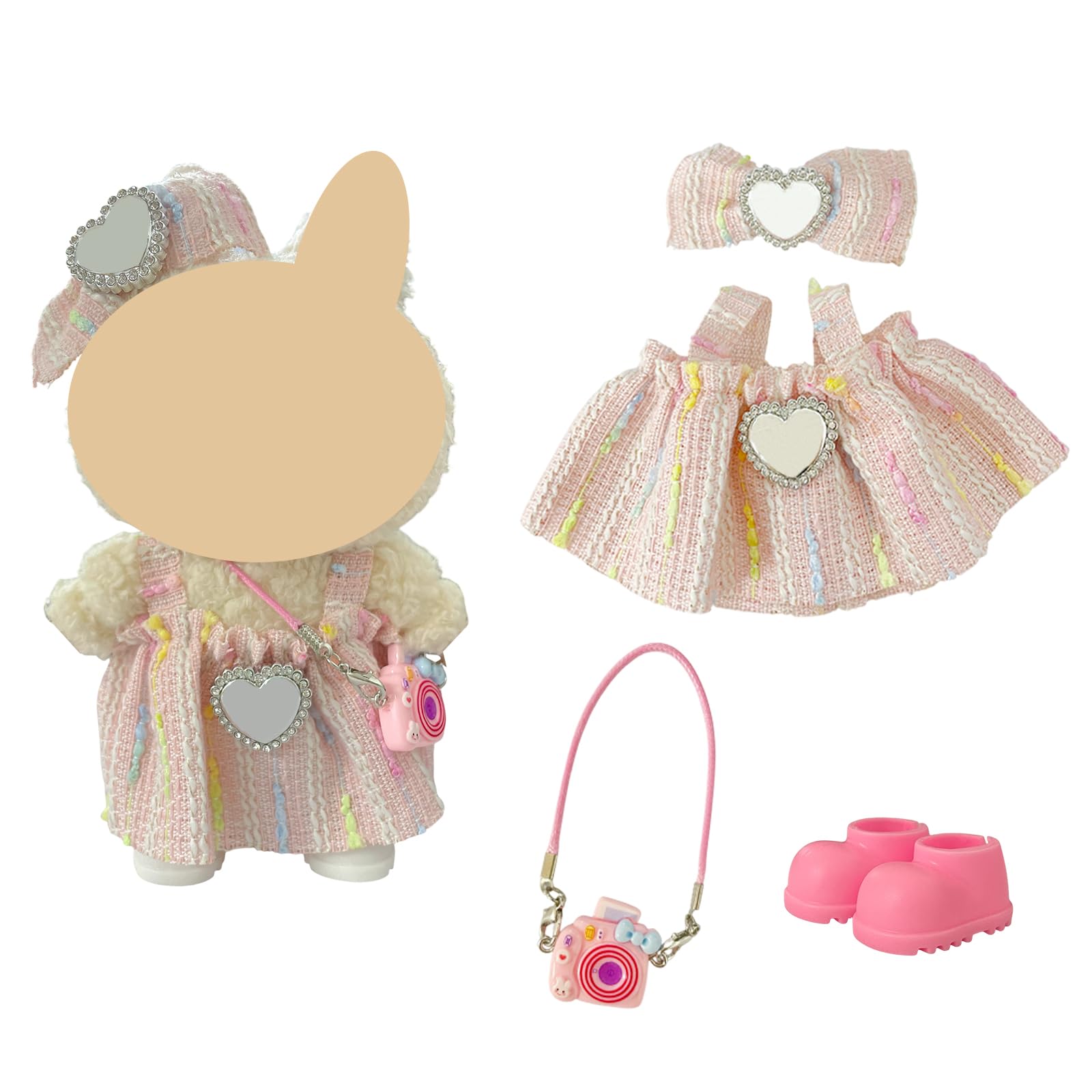 Ezcora 17cm doll outfit with accessories, perfect for quick outfit changes.