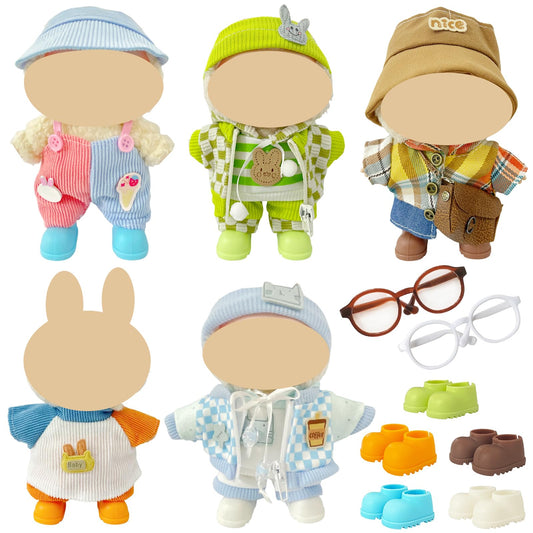 Ezcora 5 outfits for 17cm dolls in bright colors for imaginative play