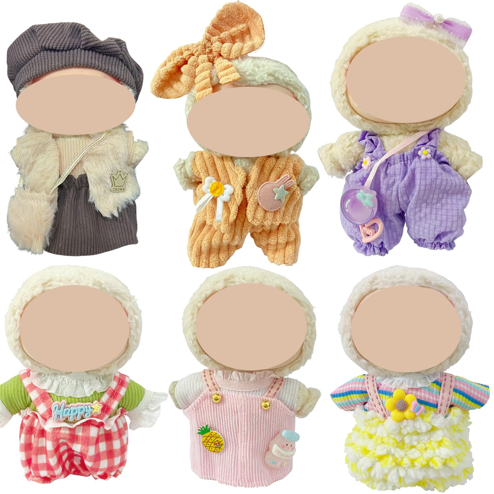 Ezcora 6-pack outfits for 17cm doll, ready for daily play and stylish display.