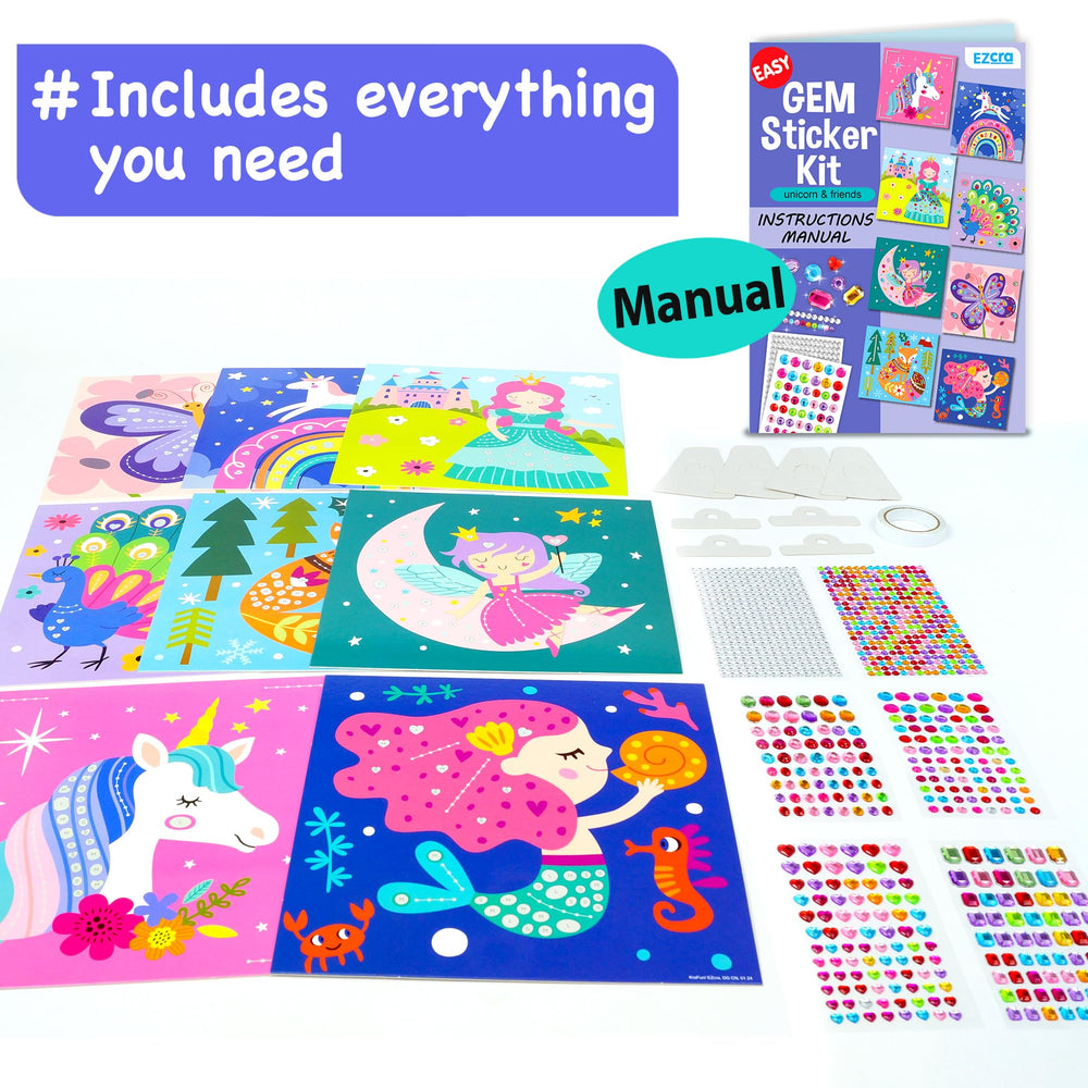 EZCRA diamond art kit includes sturdy easel for easy display.