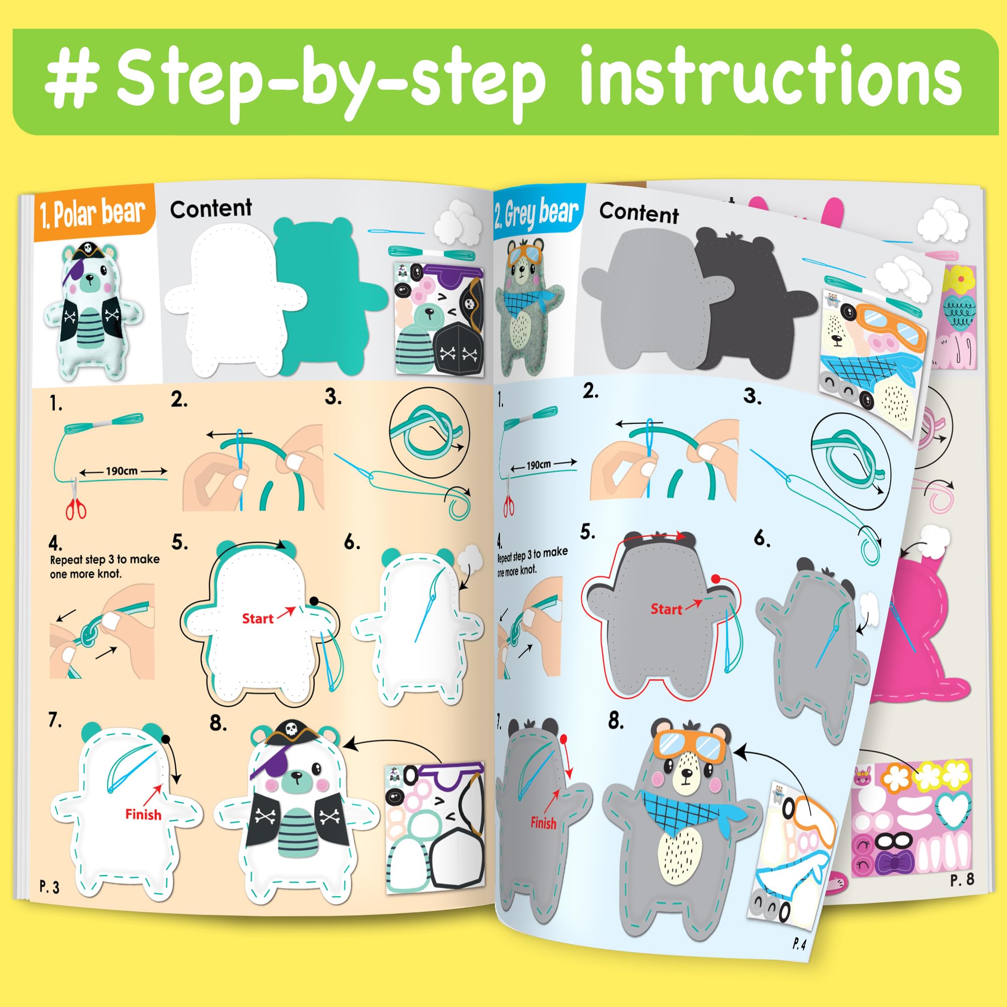 EZCRA four bear projects offering varied, beginner-friendly sewing options