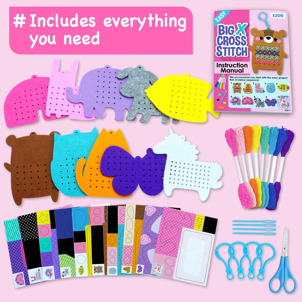 EZCRA jumbo needle with safety scissors for beginner crafting.