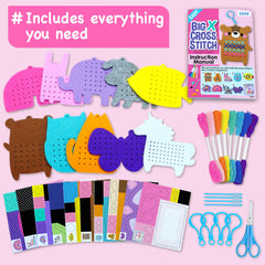 EZCRA jumbo needle with safety scissors for beginner crafting.