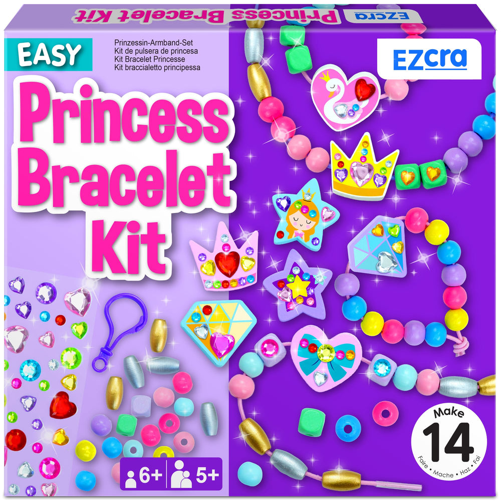 EZCRA Kids Bracelet Kit main packaging invites kids to start a colorful crafting session.