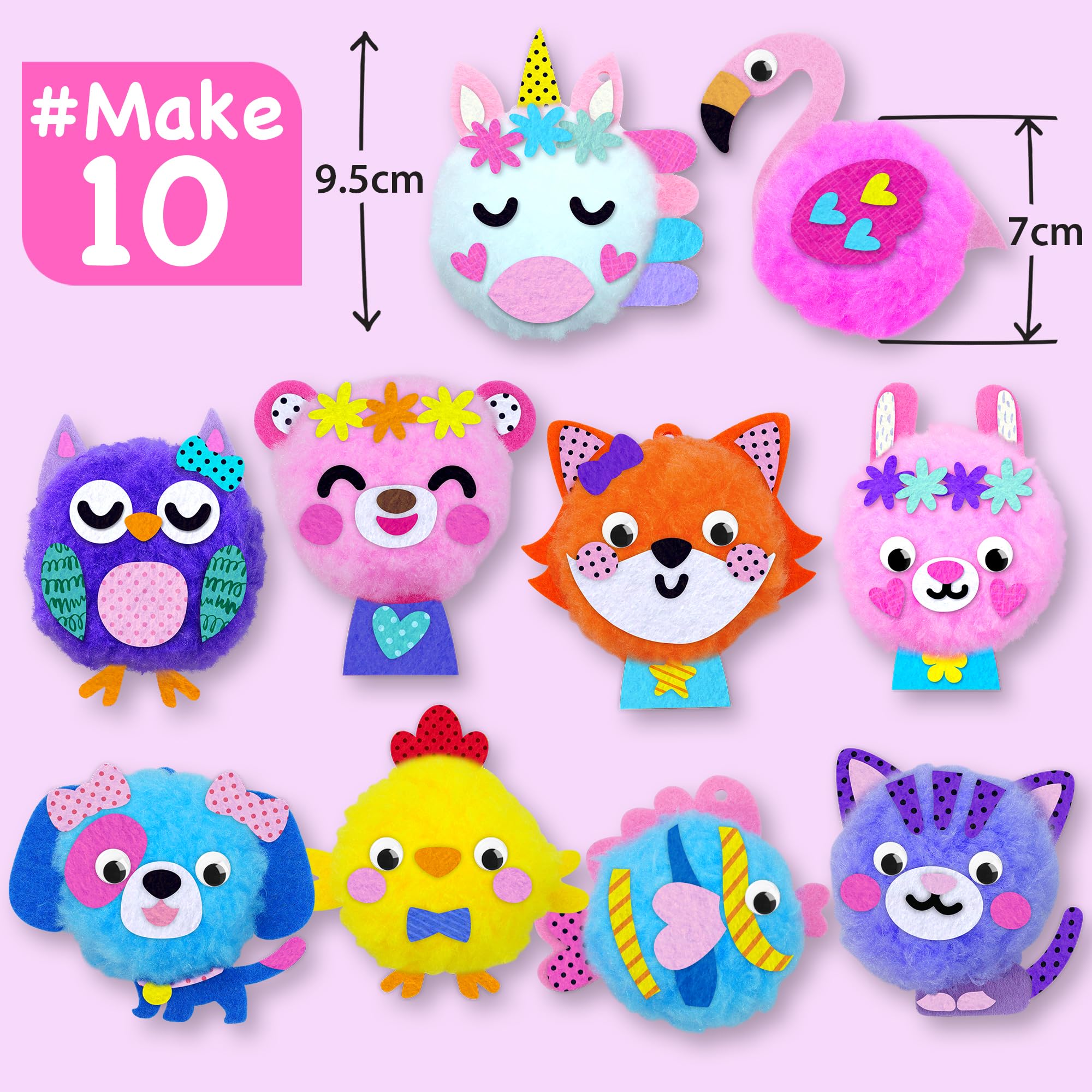 EZCRA Kids Crafts animal pom-poms collection supports hands-on learning