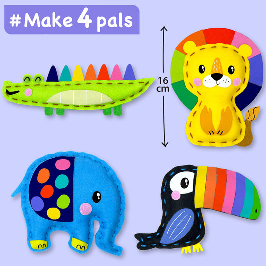 EZCRA Lion project from No Mess Sewing Kit helps develop fine motor skills
