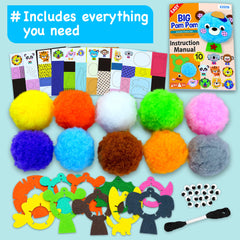 EZCRA pom pom animal bear detail highlights plush look for kid-friendly crafting.