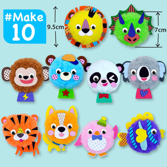 EZCRA pom pom animal puppy close-up shows soft textures for tactile play.