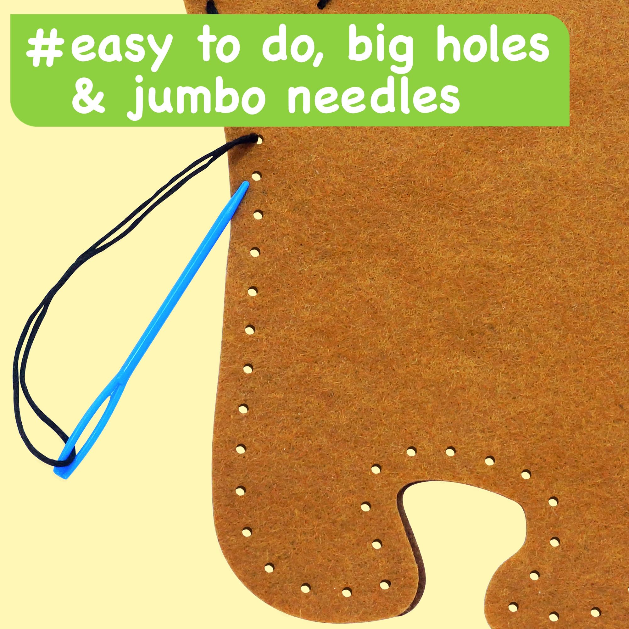 EZCRA pre-cut shapes and holes emphasize easy sewing with guided assembly