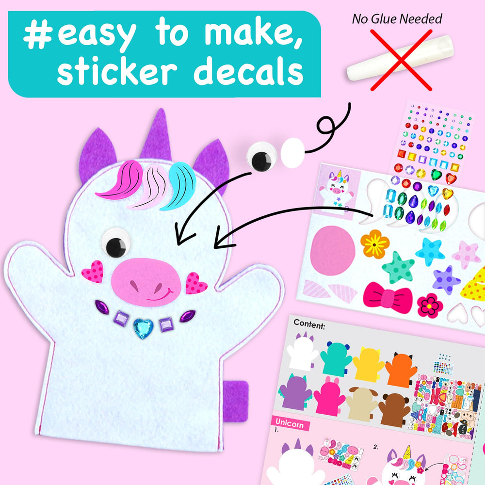 Decorating puppets with EZCRA stickers for creativity and personalization