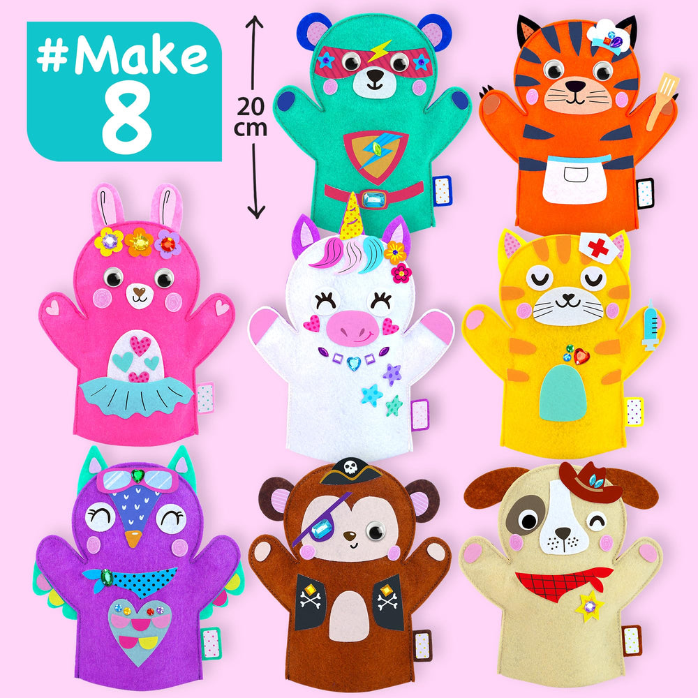 EZCRA Unicorn puppet materials spread for safe, hands-on crafting