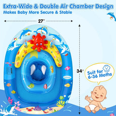 EZIGO Safe-Seat design keeps infants securely seated in the water.
