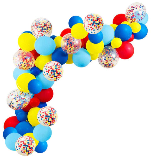 Ezing Carnival arch balloons setup creates festive entryway.