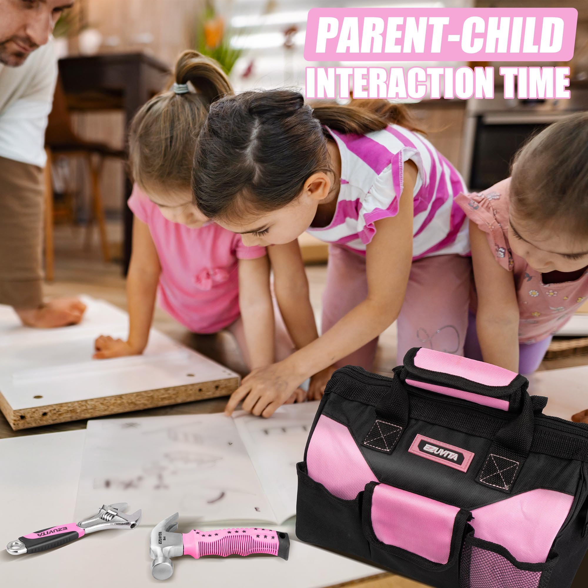 EZUVITA soft rubber handles ensure comfortable grip during kid projects.