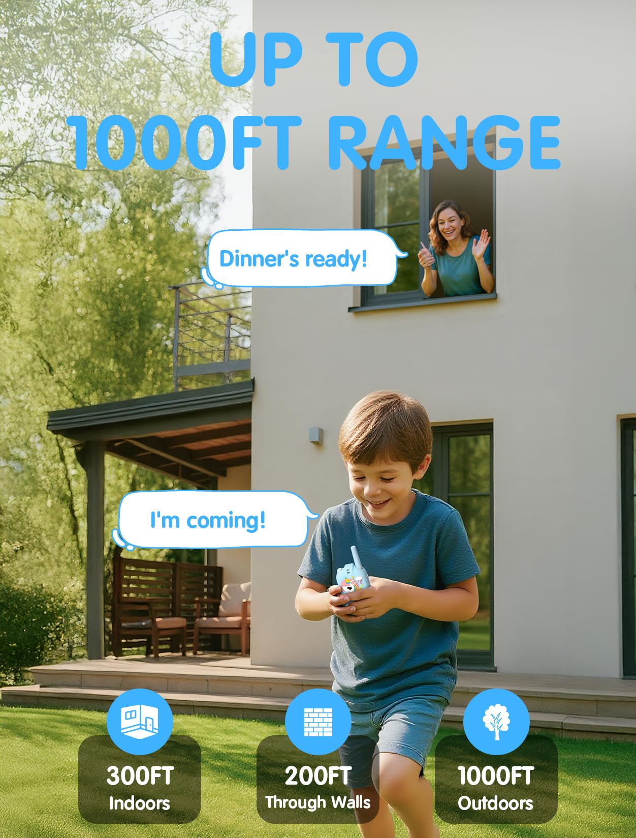 Fabeto walkie talkie shows HD camera during outdoor adventures