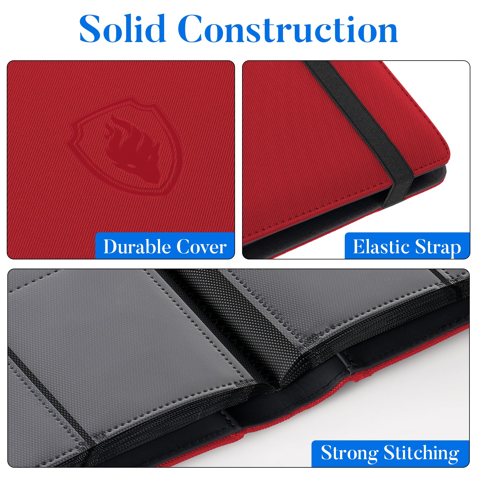 Padded exterior case of Fabmaker binder protects cards from bending