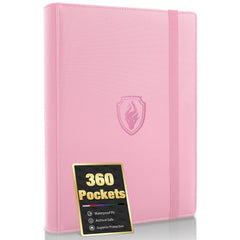 Fabmaker pink PU binder with 9-pocket layout and embossed logo.