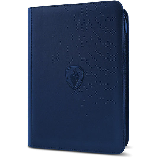 Fabmaker Premium Zip Card Binder cover in navy PU offers durable protection.