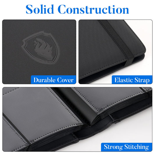 Fabmaker side-loading padded pages enable easy insertion and secure card storage.