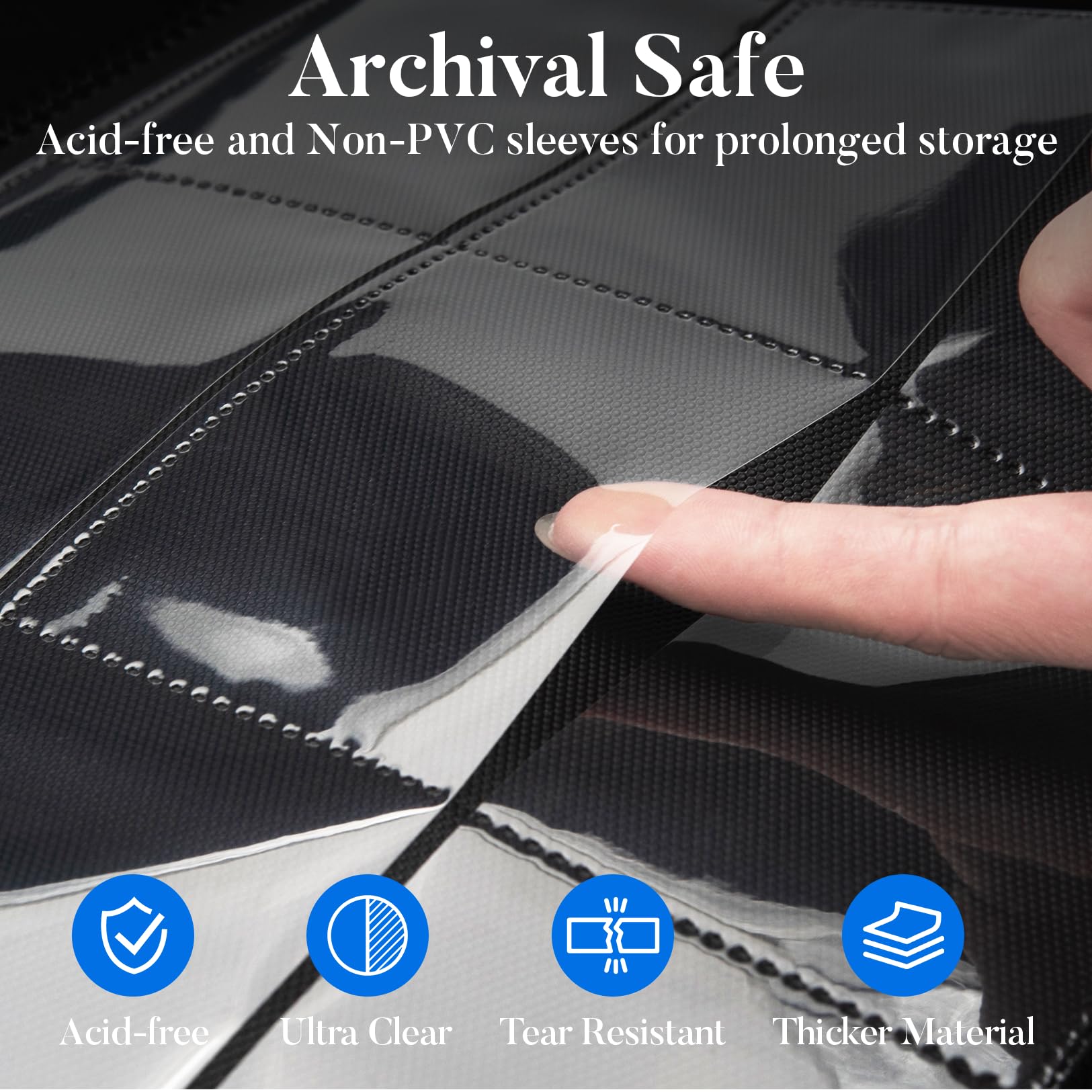Side-loading pockets of Fabmaker binder enable easy card insertion