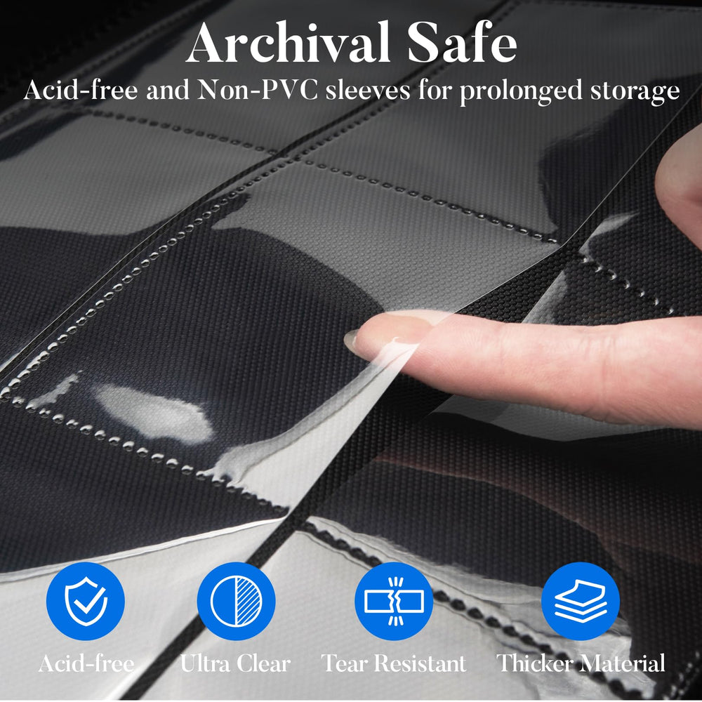 Side-loading pockets of Fabmaker binder enable easy card insertion