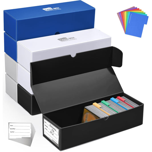 Fabmaker trading card storage box front view, showing 8-pack capacity for collectors.