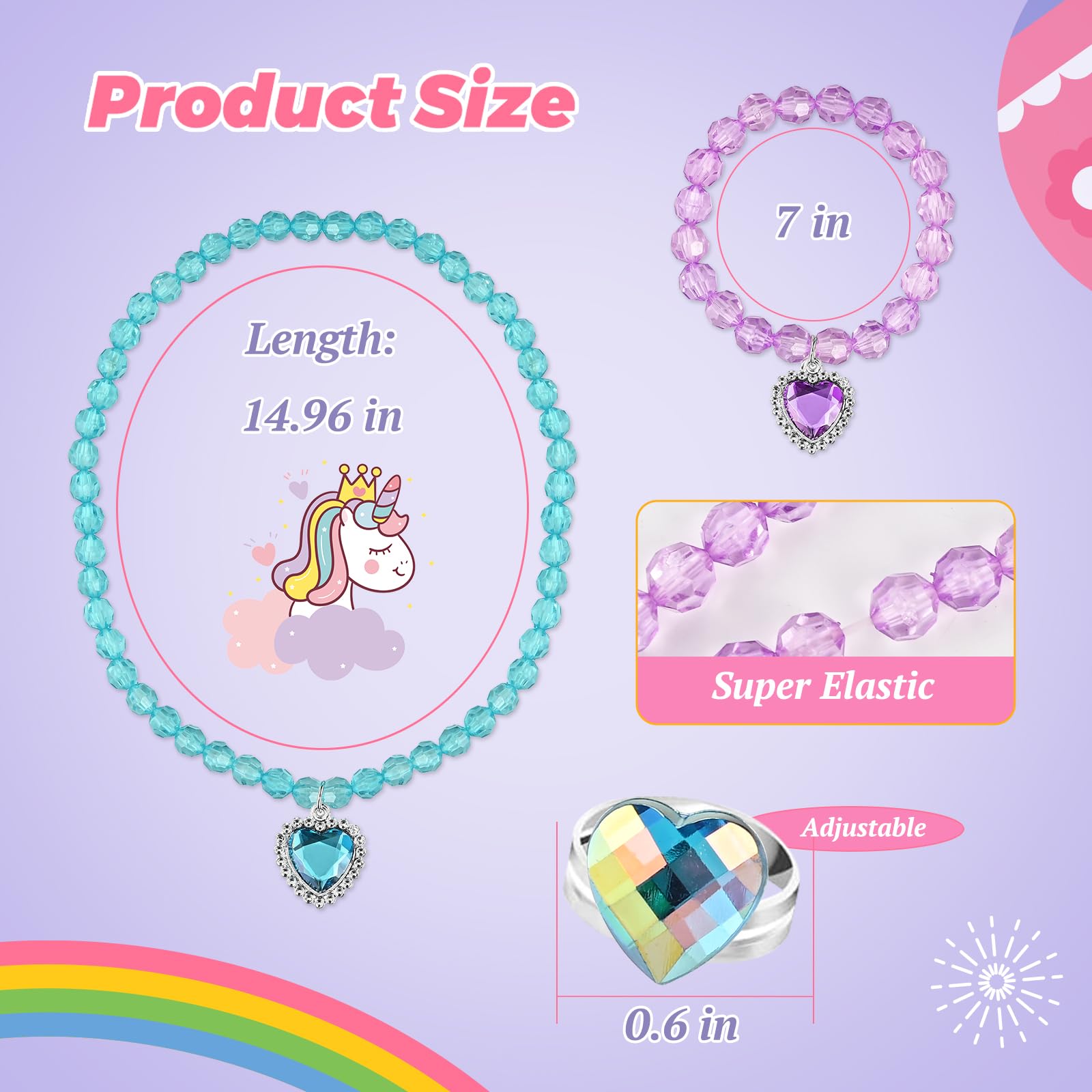 Faburo adjustable rings, necklaces, and bracelets fit growing kids