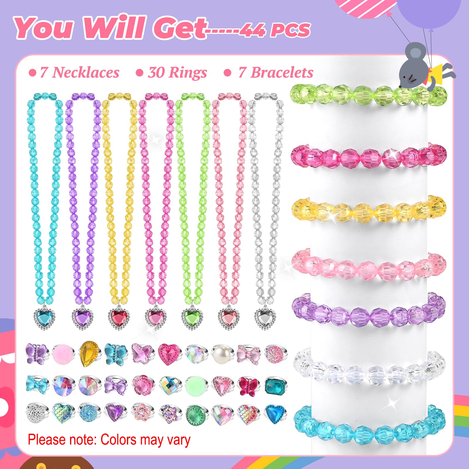 Faburo heart, candy, and butterfly necklaces for colorful everyday wear